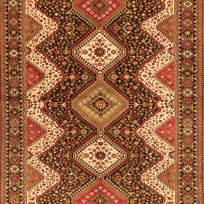 Serging Thickness of Machine Washable Persian Orange Traditional Area Rugs, wshtr3214org