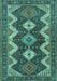 Machine Washable Persian Turquoise Traditional Area Rugs, wshtr3214turq