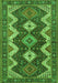 Serging Thickness of Machine Washable Persian Green Traditional Area Rugs, wshtr3214grn