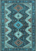 Machine Washable Persian Light Blue Traditional Rug, wshtr3214lblu