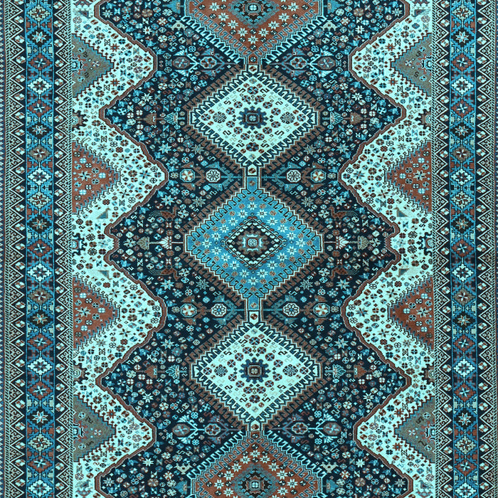 Machine Washable Persian Light Blue Traditional Rug, wshtr3214lblu