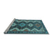 Sideview of Machine Washable Persian Light Blue Traditional Rug, wshtr3214lblu