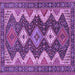 Square Machine Washable Persian Purple Traditional Area Rugs, wshtr3214pur