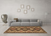 Machine Washable Persian Brown Traditional Rug in a Living Room,, wshtr3214brn