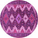Round Persian Pink Traditional Rug, tr3214pnk