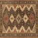 Square Machine Washable Persian Brown Traditional Rug, wshtr3214brn