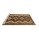 Sideview of Machine Washable Persian Brown Traditional Rug, wshtr3214brn