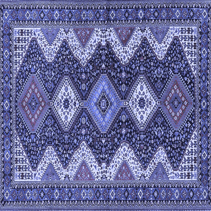 Square Persian Blue Traditional Rug, tr3214blu