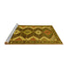 Sideview of Machine Washable Persian Yellow Traditional Rug, wshtr3214yw