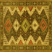 Square Persian Yellow Traditional Rug, tr3214yw
