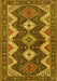 Machine Washable Persian Yellow Traditional Rug, wshtr3214yw