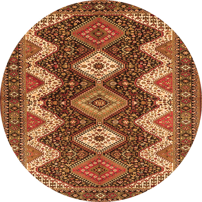 Square Persian Orange Traditional Rug, tr3214org