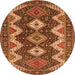 Square Persian Orange Traditional Rug, tr3214org
