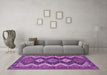 Machine Washable Persian Purple Traditional Area Rugs in a Living Room, wshtr3214pur