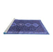 Sideview of Machine Washable Persian Blue Traditional Rug, wshtr3215blu