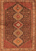 Serging Thickness of Machine Washable Persian Orange Traditional Area Rugs, wshtr3215org