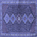 Square Persian Blue Traditional Rug, tr3215blu