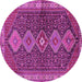 Round Persian Pink Traditional Rug, tr3215pnk