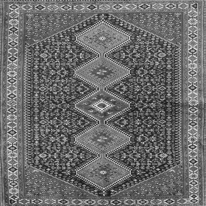 Round Machine Washable Persian Gray Traditional Rug, wshtr3215gry