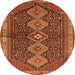 Machine Washable Persian Orange Traditional Area Rugs, wshtr3215org