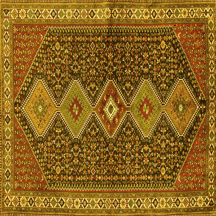 Square Machine Washable Persian Yellow Traditional Rug, wshtr3215yw