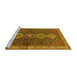 Sideview of Machine Washable Persian Yellow Traditional Rug, wshtr3215yw