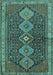 Machine Washable Persian Turquoise Traditional Area Rugs, wshtr3215turq