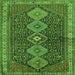 Round Machine Washable Persian Green Traditional Area Rugs, wshtr3215grn