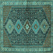 Square Machine Washable Persian Turquoise Traditional Area Rugs, wshtr3215turq