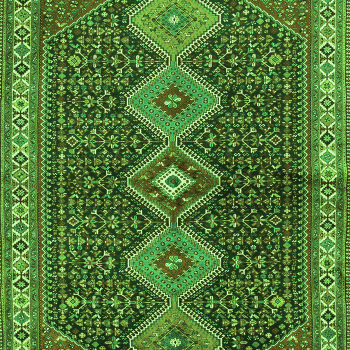 Serging Thickness of Machine Washable Persian Green Traditional Area Rugs, wshtr3215grn