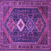 Square Machine Washable Persian Purple Traditional Area Rugs, wshtr3216pur