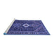 Sideview of Machine Washable Persian Blue Traditional Rug, wshtr3216blu