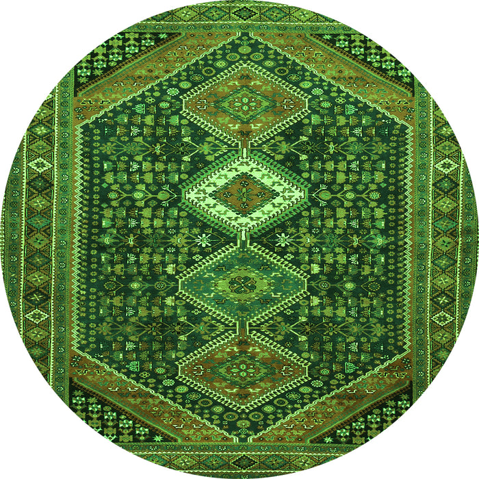 Square Persian Green Traditional Rug, tr3216grn