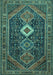 Machine Washable Persian Turquoise Traditional Area Rugs, wshtr3216turq