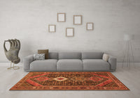 Machine Washable Persian Orange Traditional Rug, wshtr3216org