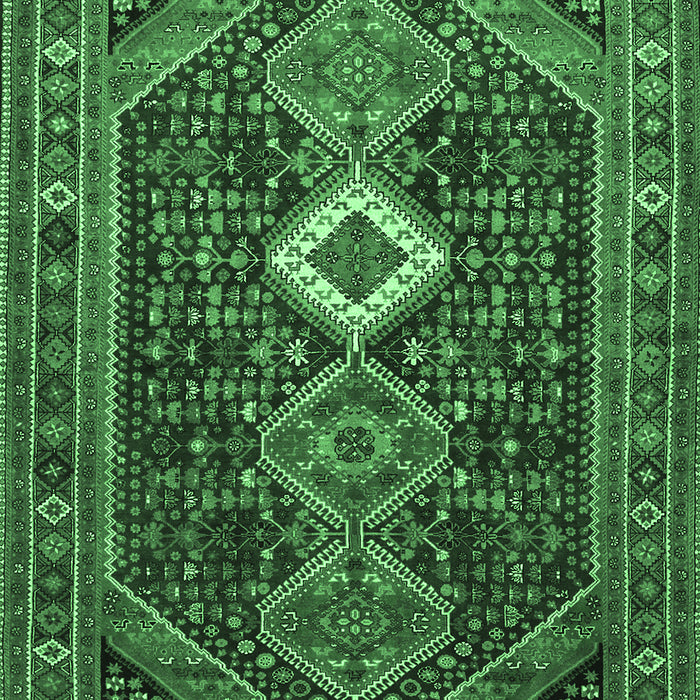 Machine Washable Persian Emerald Green Traditional Area Rugs, wshtr3216emgrn