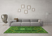 Machine Washable Persian Green Traditional Area Rugs in a Living Room,, wshtr3216grn