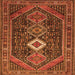 Round Machine Washable Persian Orange Traditional Area Rugs, wshtr3216org