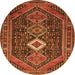 Square Persian Orange Traditional Rug, tr3216org