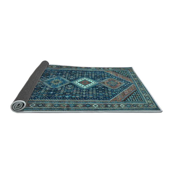 Sideview of Persian Light Blue Traditional Rug, tr3216lblu