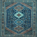 Square Machine Washable Persian Light Blue Traditional Rug, wshtr3216lblu