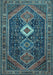 Machine Washable Persian Light Blue Traditional Rug, wshtr3216lblu