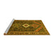 Sideview of Machine Washable Persian Yellow Traditional Rug, wshtr3216yw