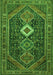 Serging Thickness of Machine Washable Persian Green Traditional Area Rugs, wshtr3216grn