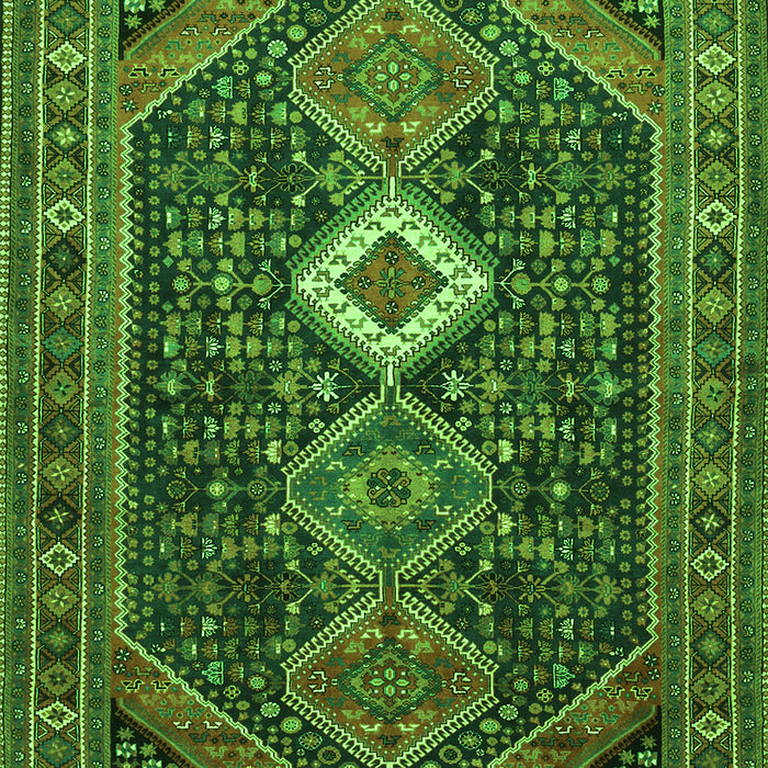 Serging Thickness of Machine Washable Persian Green Traditional Area Rugs, wshtr3216grn