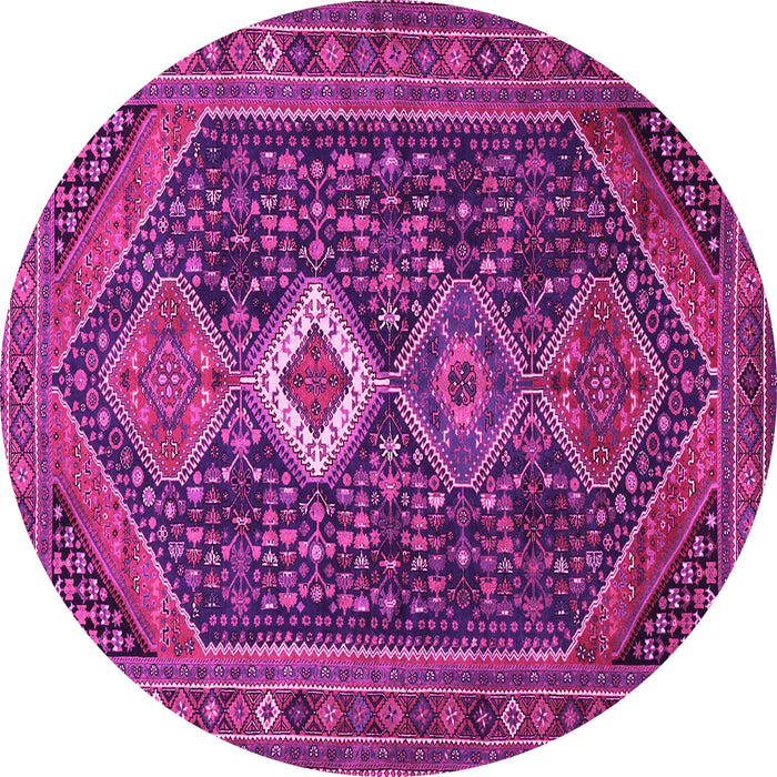 Round Persian Pink Traditional Rug, tr3216pnk