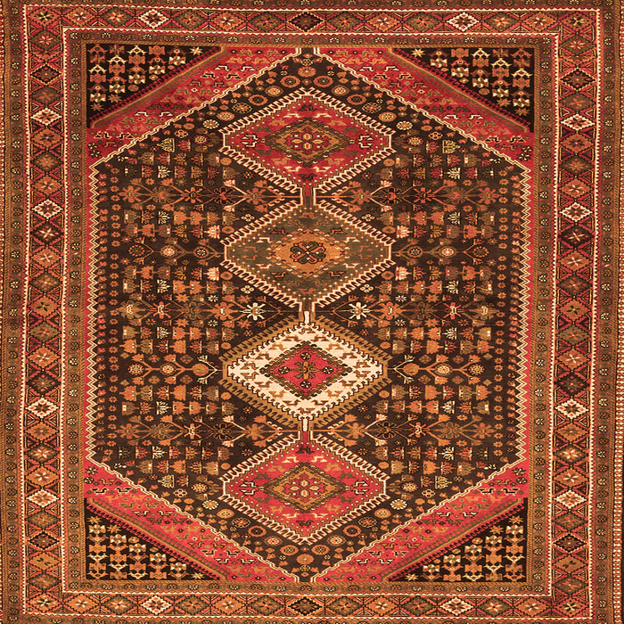 Serging Thickness of Persian Orange Traditional Rug, tr3216org