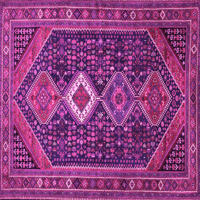 Square Machine Washable Persian Pink Traditional Rug, wshtr3216pnk