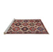 Sideview of Machine Washable Traditional Saffron Red Rug, wshtr3217