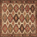 Square Machine Washable Persian Brown Traditional Rug, wshtr3217brn